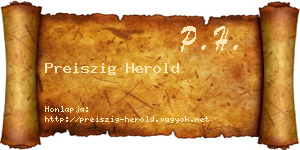 Preiszig Herold névjegykártya